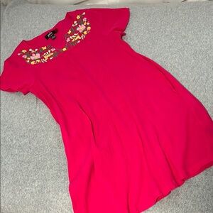 Boho Floral Embroidered Dress Small Beach Coastal Beach Lounge Aline Resort